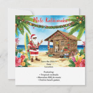 Save The Date Noël à Hawaï fête d'Hawaï “Mele Kalikimaka!”
