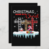 Save The Date Noël commence avec le Flamant rose d'amour du Chri (Devant / Derrière)