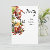 Save The Date Noël de football avec le Père Noël jouant au ballo (Debout devant)