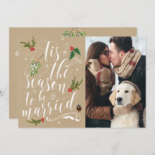 Save The Date Noël Enregistrer la date mariage de l'invitation p (Devant / Derrière)