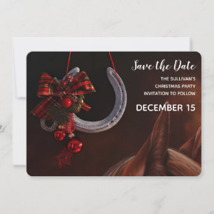 Save The Date Noël équestre pendre en fer à cheval Photo