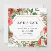 Save The Date Noël Floral Fêtes (Devant)
