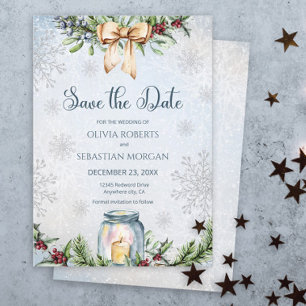 Save The Date Noël Frosty Neige Mariage d'hiver