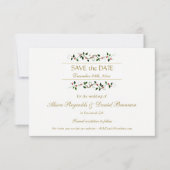 Save The Date Noël Holiday Holly Ivy Wedding Enregistrer la date (Devant)