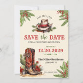 Save The Date Noël Occidental, Holiday Hodown, Cowboy Party (Devant)