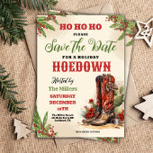 Save The Date Noël Occidental, Holiday Hodown, Cowboy Party