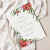 Save The Date Noël Poinsettia Végétation d'hiver Botanique