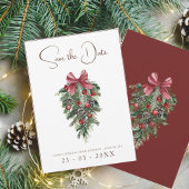Save The Date Noël Rouge et vert Mariage de fête d'hiver