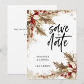 Save The Date Noël Script Wedding Enregistrer la date (Devant / Derrière)