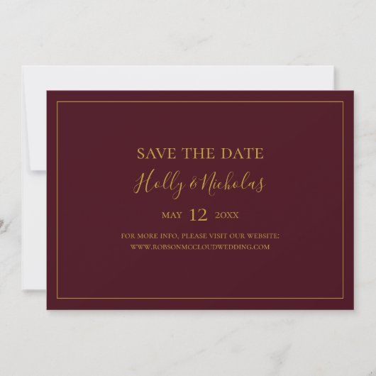 Save The Date Noël simple et élégant | Horizontal rouge (Devant)