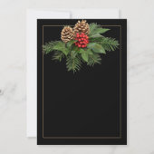 Save The Date Noël Vert or sur le Mariage de vacances Noir (Dos)