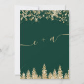 Save The Date Noël vert pin d'or chic (Dos)