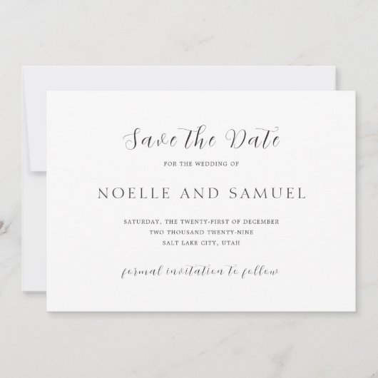 Save The Date Noelle Elegant Wedding (Devant)
