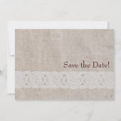 Save The Date Nœud celtique sur toile de jute rustique irlandais (Dos)