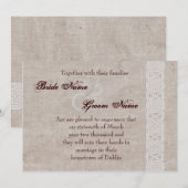 Save The Date Nœud celtique sur toile de jute rustique irlandais (Devant / Derrière)