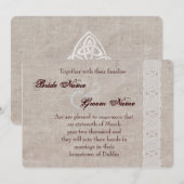 Save The Date Nœud celtique sur toile de jute rustique tradition (Devant / Derrière)