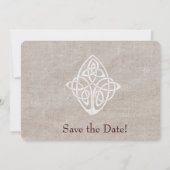 Save The Date Nœud celtique sur toile de jute rustique tradition (Dos)