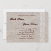 Save The Date Nœud celtique sur toile de jute rustique tradition (Devant)