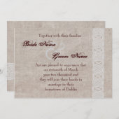 Save The Date Nœud celtique sur toile de jute rustique tradition (Devant / Derrière)