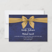 Save The Date Nœud doré bleu foncé (Dos)