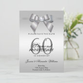 Save The Date Nœud et Ruban de Bijou Élégant 60e Anniversaire de (Debout devant)