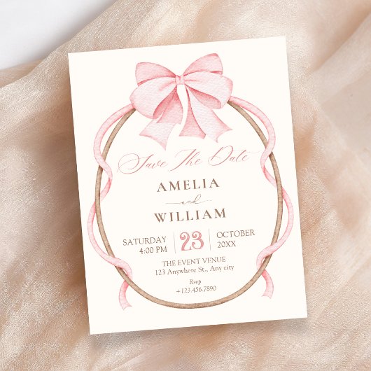 Save The Date Nœud rose