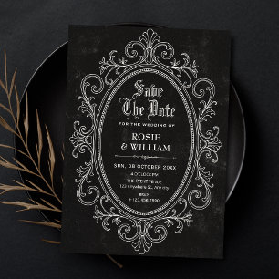 Save The Date Noir baroque victorien vintage