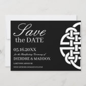 Save The Date Noir & Blanc Celtique noeud simple à main (Devant)