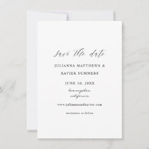 Save The Date Noir & Blanc Élégant Enregistrer La Date