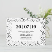 Save The Date Noir & Blanc Moderne Spot Wedding Enregistrer la d (Debout devant)