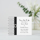 Save The Date Noir blanc Polka Pot Mariage Enregistrer la date (Debout devant)