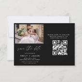 Save The Date Noir blanc QR Code moderne Enregistrer la date 4 P (Dos)