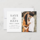 Save The Date Noir blanc QR Code moderne Enregistrer la date Ele (Devant)
