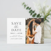 Save The Date Noir blanc QR Code moderne Enregistrer la date Ele (Debout devant)