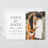 Save The Date Noir blanc QR Code moderne Enregistrer la date Ele (Devant)