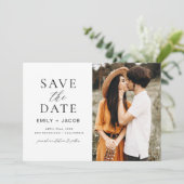 Save The Date Noir blanc QR Code moderne Enregistrer la date Ele (Debout devant)