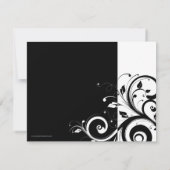 Save The Date Noir +Blanc Reverse Swirl Wedding Enregistrer la d (Dos)