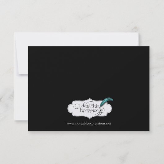 Save The Date Noir Blanc Rouge Bohème Mariage Enregistrer la dat (Dos)