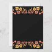 Save The Date Noir Boho Neon Rose Romantique Floral Mariage (Dos)