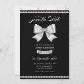 Save The Date Noir doux nœud perle mariage (Devant)
