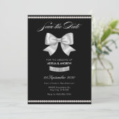 Save The Date Noir doux nœud perle mariage (Debout devant)