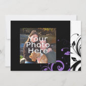 Save The Date Noir et Blanc avec Accent de Tourbillon Violet (Dos)