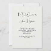 Save The Date Noir et blanc Floral Line Art on Ivory (Dos)