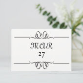 Save The Date Noir et blanc grande date - 3x5 Enregistrer la dat (Debout devant)