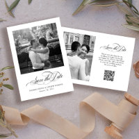 Noir et blanc Italien Elégance Deux Photo QR Code