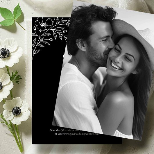 Save The Date Noir Et Blanc Mariage Enregistrer Les Dates