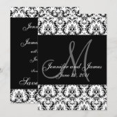Save The Date Noir et Blanc Mariage Paisley Enregistrer la date (Devant / Derrière)