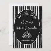 Save The Date Noir et blanc Mariage simple Enregistrer la date (Devant)