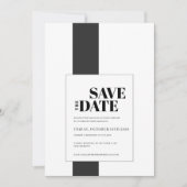 Save The Date Noir et blanc minimal (Devant)