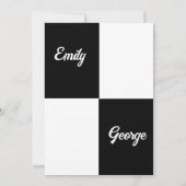 Save The Date Noir Et Blanc Minimal Chic Simple Mariage moderne (Dos)